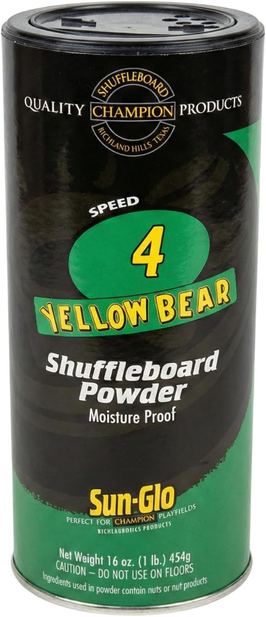 Sun-Glo #4 Speed Yellow Bear Shuffleboard Powder Wax 16 oz