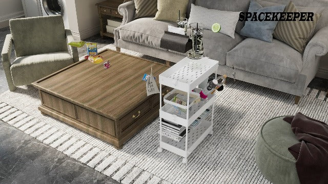SPACEKEEPER Slim Rolling Storage Cart, 3 Tier Bathroom Cart - Image 8
