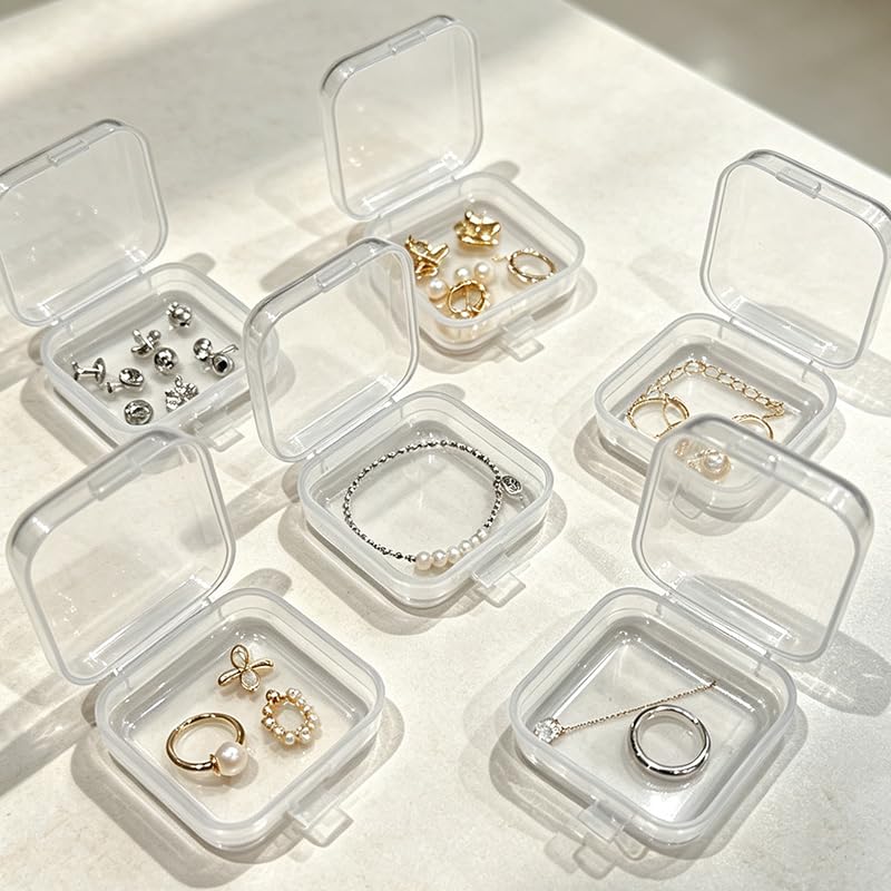 6Pcs Clear Plastic Ear Plug Cases, Small Square Mini Jewelry - Image 4