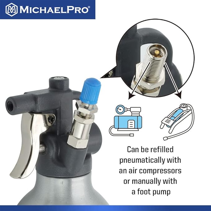 MichaelPro MP019001 21oz Heavy Duty Aluminum Fluid Spray Can | Max 140psi Working Pressure | High Pressure Refillable Air Sprayer