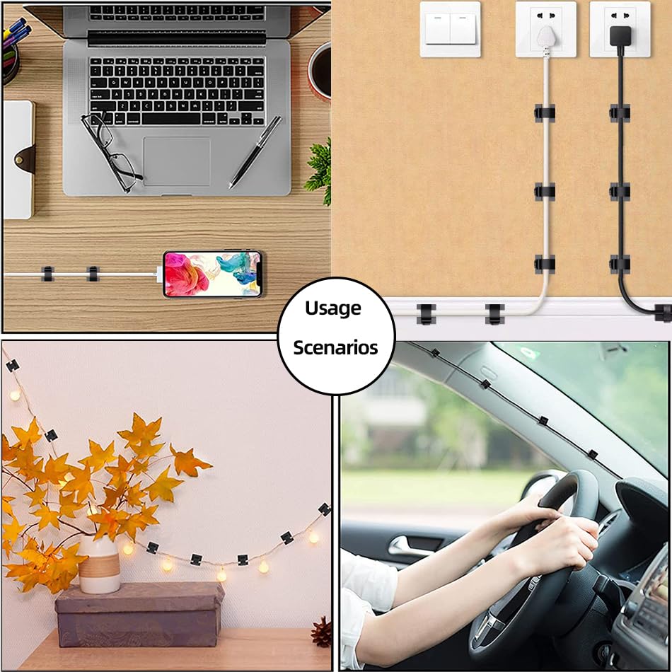 100 PCS Adhesive Cable Clips Cord Organizer (Small, Medium - Image 7