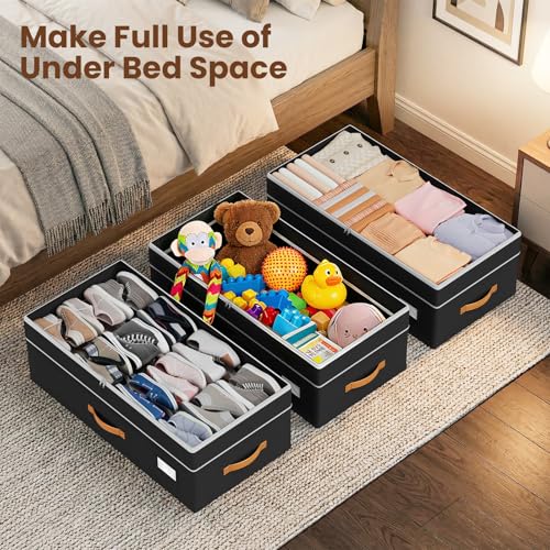 Budding Joy 80L 2 Pack Adjustable Under Bed Storage with Wheels - Image 7