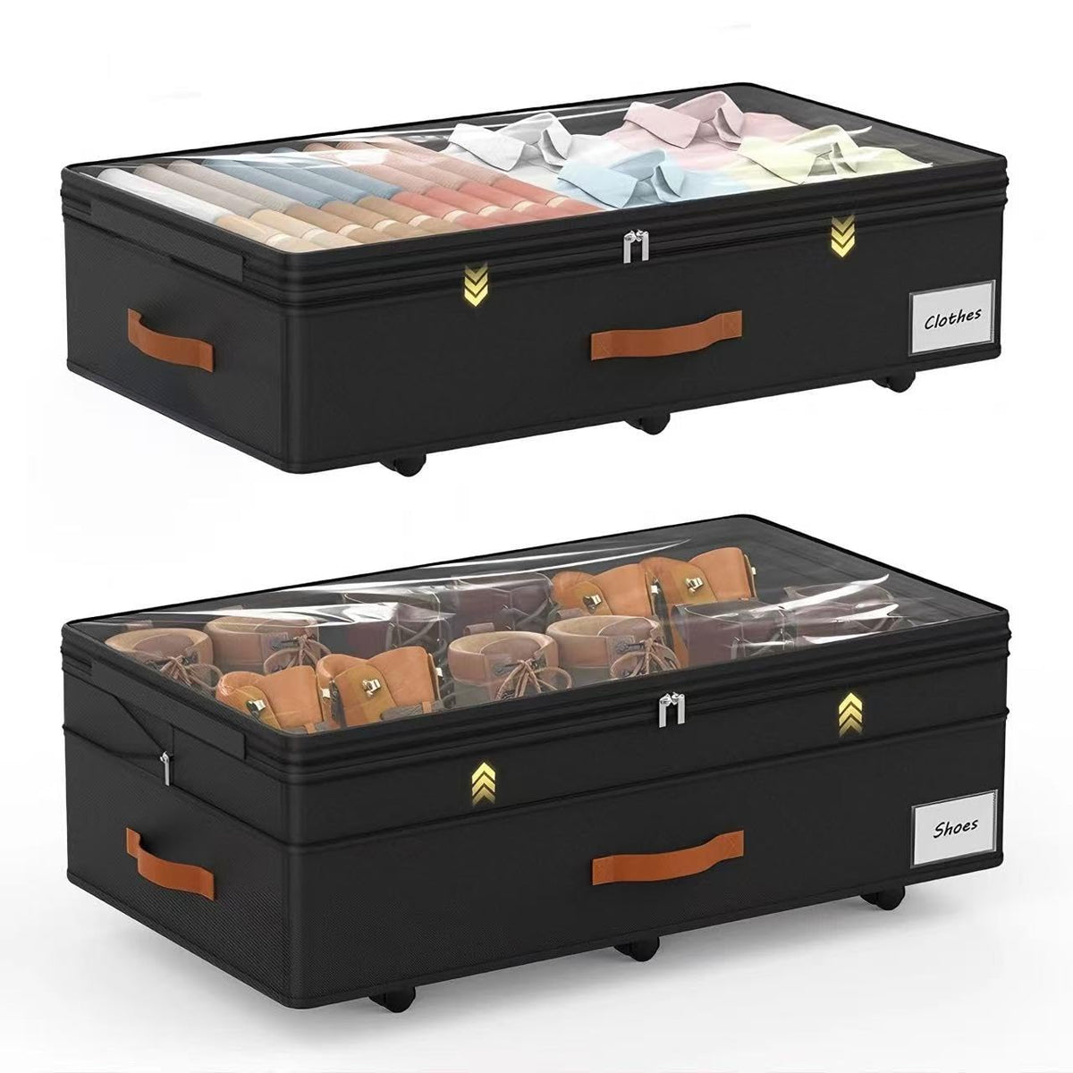 Adjustable Under Bed Storage with Wheels for Clothes - Image 1