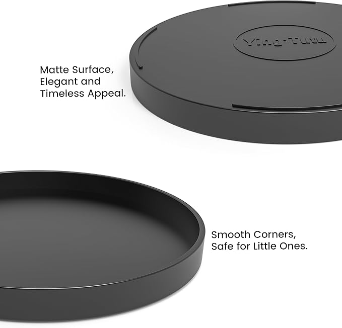 2 Pack 13.5" Bathroom and Vanity Tray, ABS Bathroom Counter Organizer, Coffee Table Decor for Perfume, Candles, Keys &More. Kitchen Countertop Organizer, Decorative Tray Soap Holder, Black