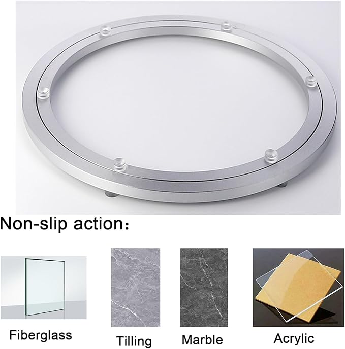 Aluminum Lazy Susan Bearing Metal Rotating Turntable Bearings Swivel Plate Hardware for Dining-Table and Workbench (14 Inchs) …