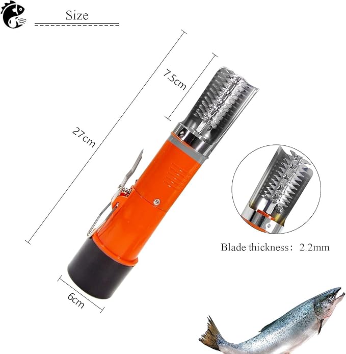 Powerful Electric Fish Scraper Cordless Fish Scaler Cleaner Automatic Fish Scale Remover with a Manual Scaler