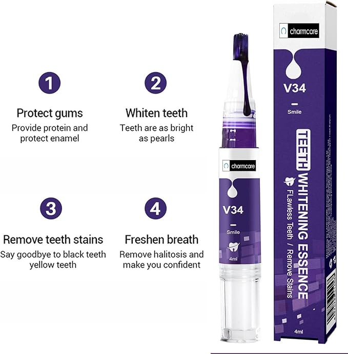 Teeth Whitening Gels Pen,Remove Stains Effective Painless Insensitive Fresh Fragrance, Travel/Dating-Friendly Color Correcting for Tooth Stain Removal (1PCS)