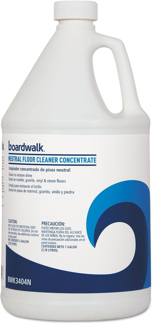 Boardwalk 4404N Neutral Floor Cleaner Concentrate, Lemon Scent, 1 gal Bottle, 4/Carton