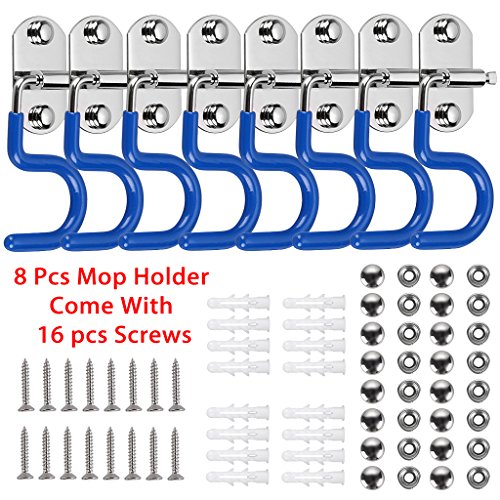 Sumnacon Mop Broom Holder Organizer, 8 Pcs S-Type Wall - Image 8