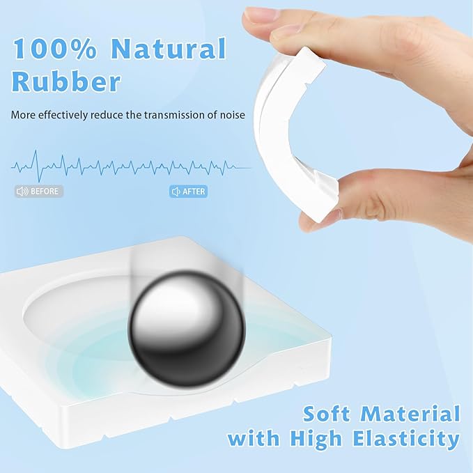 SEISSO Anti Vibration Pads for Washing Machine, Anti Slip and Noise Cancelling Washer Anti Vibration Pads, Rubber Washing Machine Stabilizer Hard Wearing Washing Machine Vibration Foot Pads, White