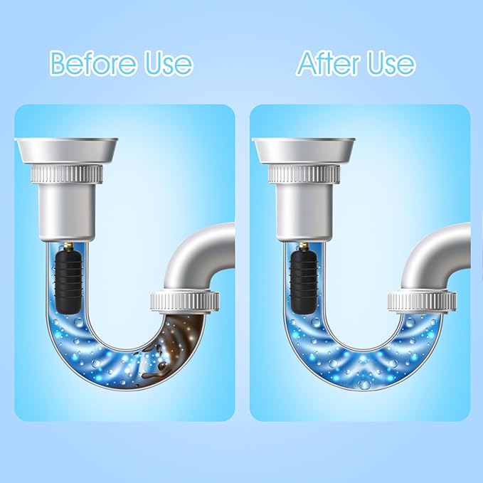 Drain Cleaning Bladder Unclogger Main Drain&Sewer Line,Water-Powered Clog Cleaner Fits 4 to 6 Inch Pipes Includes Bathroom,Swimming Pool,Basement,Bathtub,Kitchen Sink