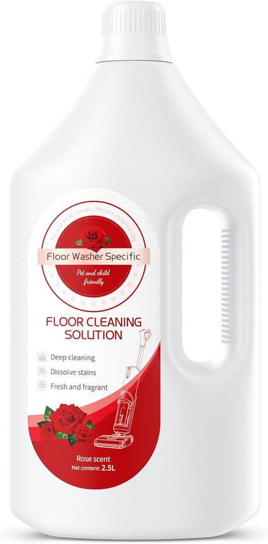 Floor Cleaner Compatible with Tineco Cleaning Solution, Suitable with All Robotic Vacuum Mop and Cordless Wet/Dry Vacuum Mop Cleaner, Multi-Surface Deodorizing & Cleaning Solution (2.5 L, Rose)