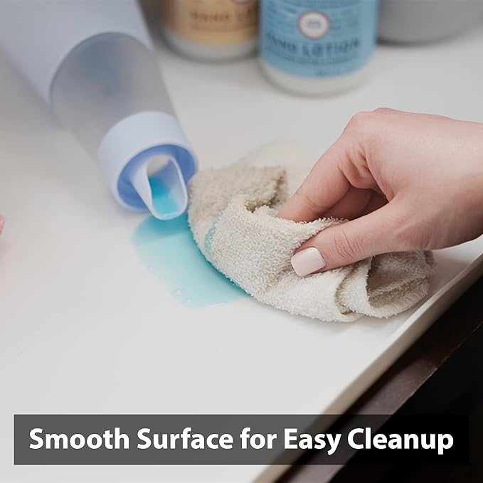 BASIN Under Sink Mats for Kitchen Waterproof - The Original Silicone Under Sink Liner Drip Tray - Designed in USA - Sink Cabinet Protector for Water Drips, Leaks, Spills - 28"x22" White