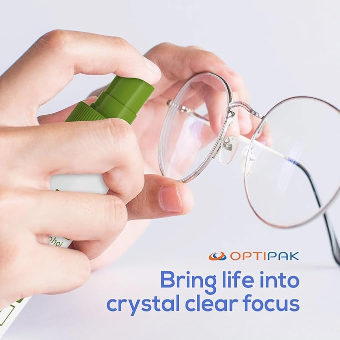 Sparkle Anti-Reflective Eco-Friendly Lens Cleaner & Repair Kit – (2) 1oz Glasses Cleaner Spray, (2) Microfiber Cloths & Keychain Screwdriver for Eyeglasses, Sunglasses, Lenses & Screens (5 Piece Set)
