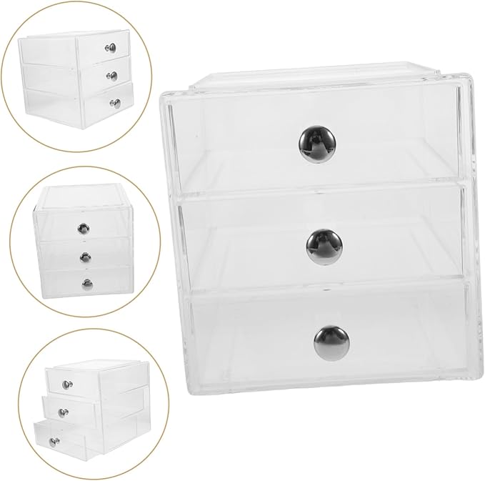 Organizer for Makeup Jewelry and Office Supplies Stackable Multi-use Storage Box Smooth-glide