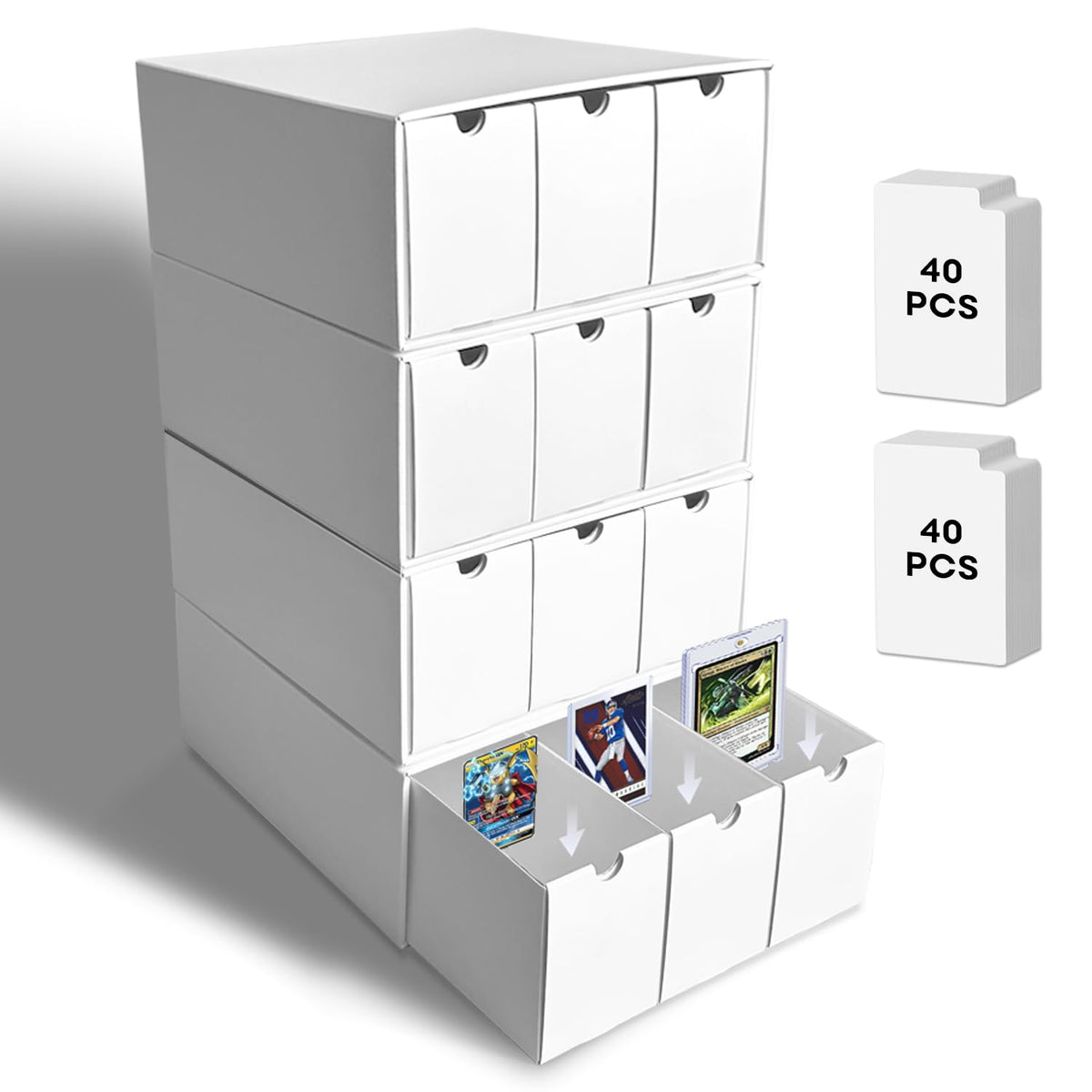 Trading Card Storage Box, Top Loaders Storage Box with 80 - Image 1