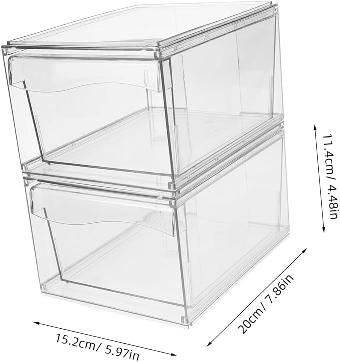 2pcs Detachable Acrylic Drawer Space-saving Makeup Organizer for Bathroom and Desktop Storage for Organizing Accessories and Essentials