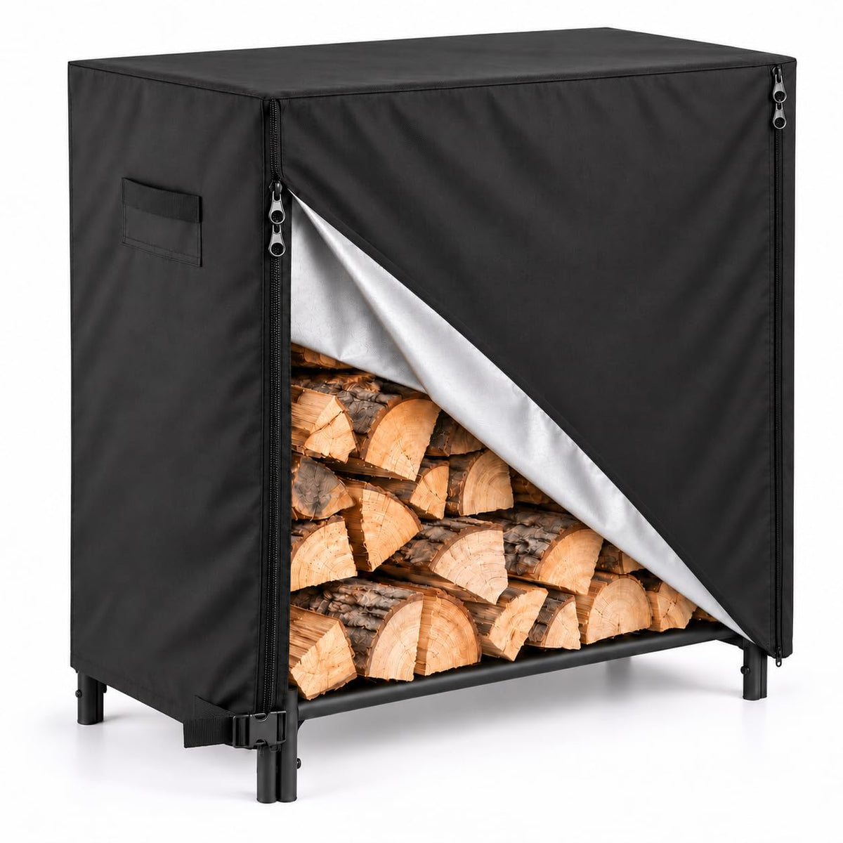 Heavy Duty Fabric Firewood Rack Cover, Outdoor Log Storage Cover - Image 1