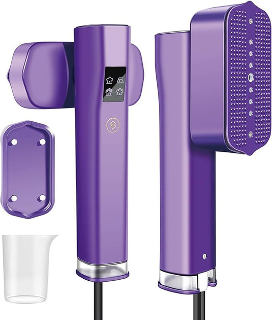 Compact Handheld Steamer, 30S Rapid Preheating 1200W Clothes Wrinkle Remover,100ml Large Water Tank Steam Iron, Capable of Removing Wrinkles on Fabrics, Clothes & Indoor Decorations (Purple)