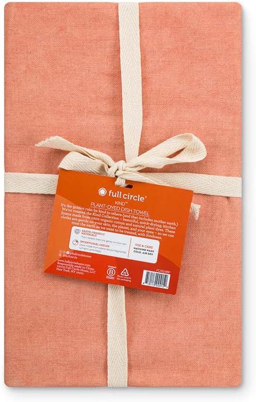 Full Circle Kind Collection Plant-Dyed Organic Cotton, Dish Towel, Pomegranate