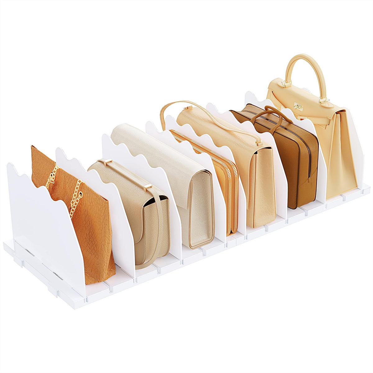 SPACEKEEPER Shelf Divider for Closet, Adjustable Purse Organizers - Image 1