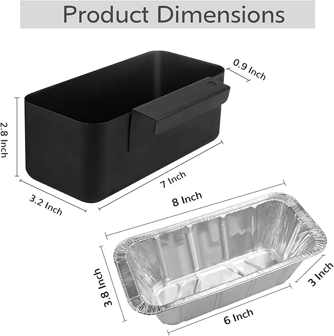GARNETIN Griddle Grease Catcher with 10 Pack Disposable Aluminum Foil Grease Cup Liners for Blackstone Griddle Accessories Griddle Drip Pans Grease Trap for Blackstone 28 36 inch