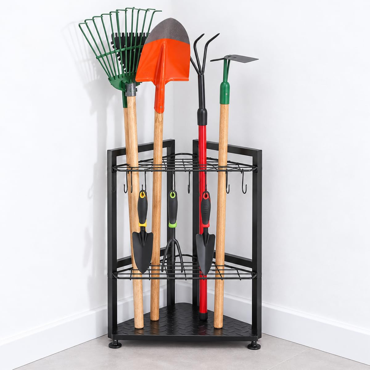 YueTong Corner Garden Tool Organizer, Freestanding Rack - Image 1