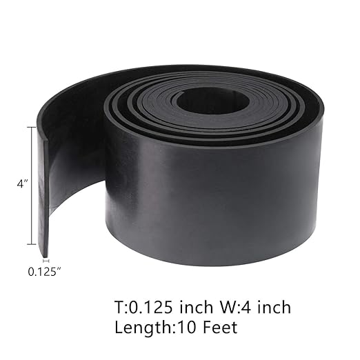 TORRAMI Neoprene Material Rubber Sheet Roll 1/8 (.125) inch T X 4 inch W X 10 Feet, DIY Gaskets for Sealing,Protection, Abrasion, Supports, Leveling, Bumpers
