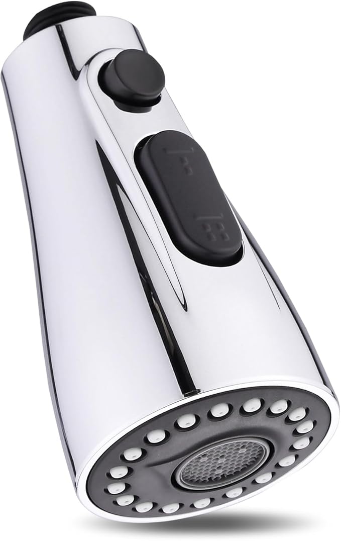 Kitchen Faucet Head Replacement Compatible with Moen 191004 – Durable ABS & Silicone Nozzle for Easy Installation and Limescale Prevention (Stainless Steel)