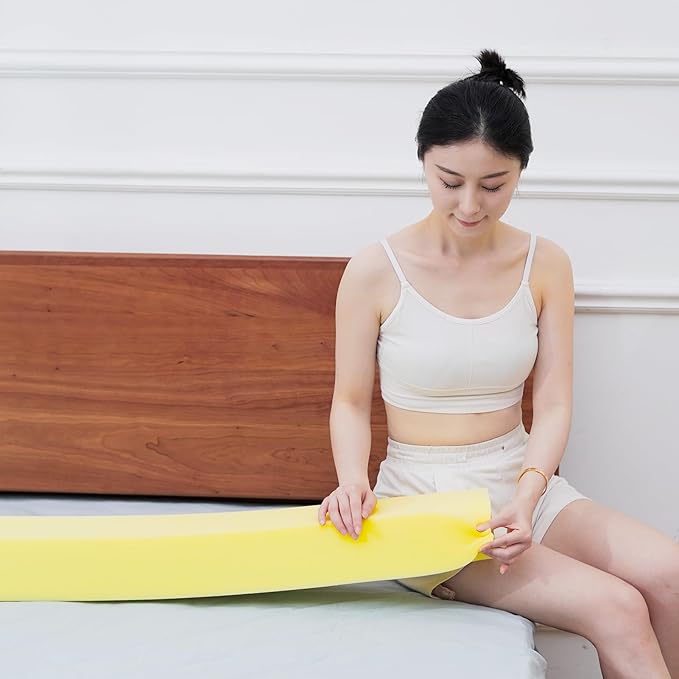 Bed Gap Filler, High Density Foam Mattress Extender for Headboard/Wall Gaps,2-Meter Extra Long Cut-to-Fit Yellow Foam Sponge Strip (78''x4''x3'')
