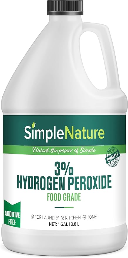 3% Food Grade Hydrogen Peroxide Solution - 1 Gallon - Natural Multipurpose Cleaner - Made in USA - Ideal for Commercial, Residential, Kitchen, Bath, Laundry, and More - Ecofriendly