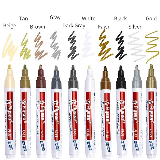 5 Pieces Grout Tile Pen Repair Pen,Renew Tile Lines, Restoring Tile Wall Floor Bathrooms and Kitchen(Silver)