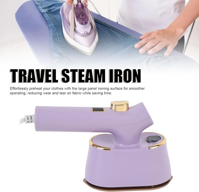 Portable Steam Iron, Mini Garment Steamer Handheld Ironing Machine with 120ml Large Suitable for Travel Home Use (US Plug 110V