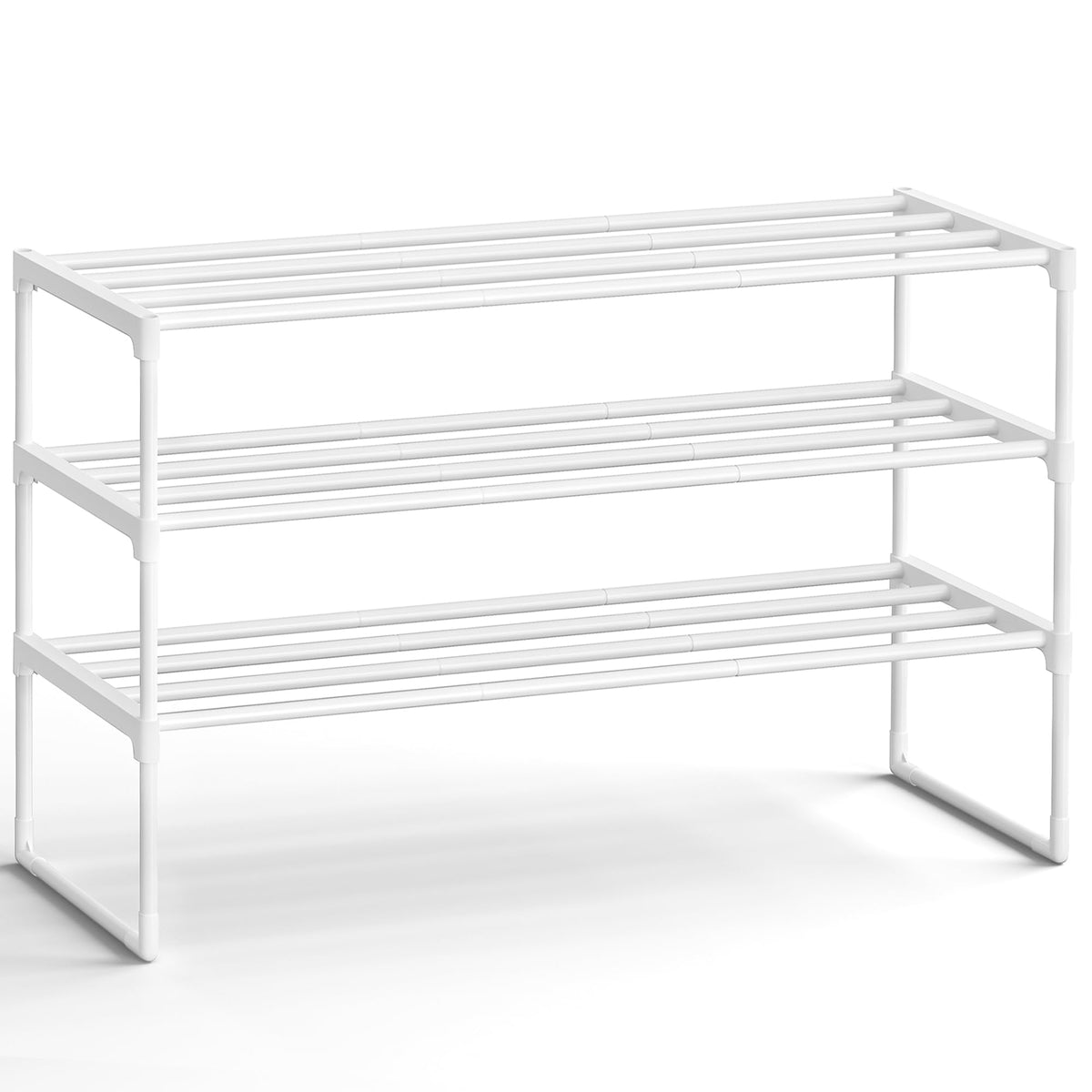 SONGMICS Shoe Rack, 3-Tier Shoe Organizer, Metal Storage Shelf - Image 1
