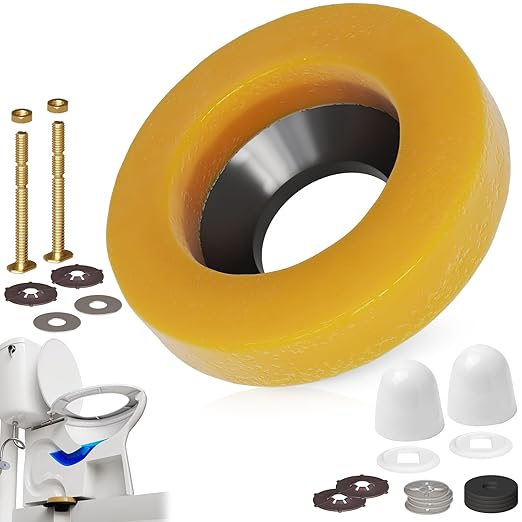 NEEXAN Toilet Wax Ring Replacement Kit with Hardware, Universal Wax Ring Kit for Toilet, Fits 3-inch and 4-inch Drain Pipes for a Tight, Leak-Proof Toilet Wax Ring