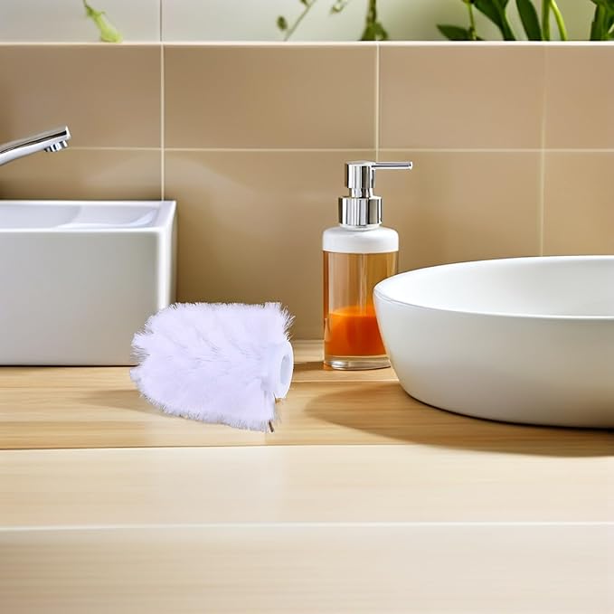 Zerodeko 10pcs Heavy Duty Toilet Brush Replacement Heads Stainless Steel Bathroom Toilet Scrubber Refills 75x100mm for Home and Hotel Cleaning