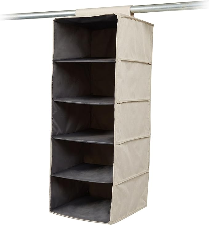 Covermates Keepsakes Hanging Closet Organizer - Heavy Duty Material, Sturdy Interior Shelves - Closet Storage, Beige Heather