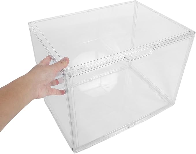 Acrylic Shoe Storage Box Large 45x33x33 Cm Stackable Sneaker Storage Container with Lid for Closet Organizer and Shoe Holder