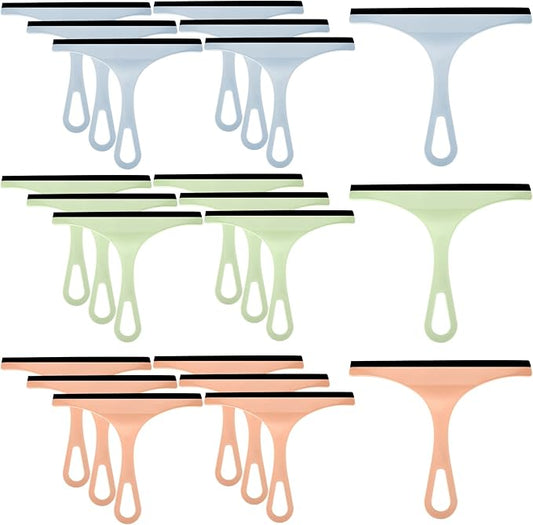 Yinder 21 Pcs Small Squeegee for Shower Glass Door 8.7" Silicone Shower Glass Window Cleaner Bathroom Squeegee for Car Windshield Window Mirror Art Class Group Craft(Colorful)