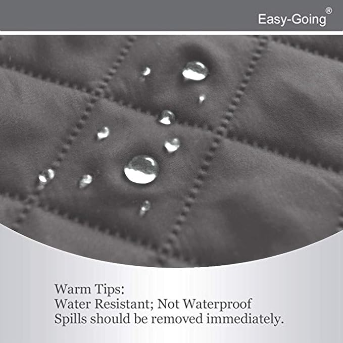 Easy-Going Reversible Couch Cover for 3 Cushion Couch Sofa Cover for Dogs Water Resistant Furniture Protector Cover with Foam Sticks Elastic Straps for Pet Cat (Sofa, Gray/Gray)