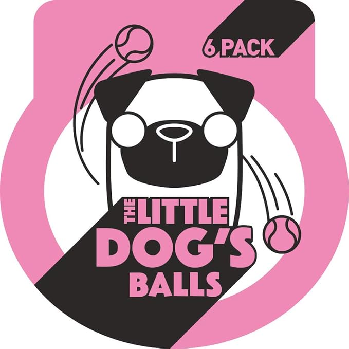The Little Dog’s Balls Dog Tennis Balls for Small Dogs & Puppies, Pink, 6-Pack - Non-Abrasive Felt Fetch Balls, Tough Rubber Core, Float in Water