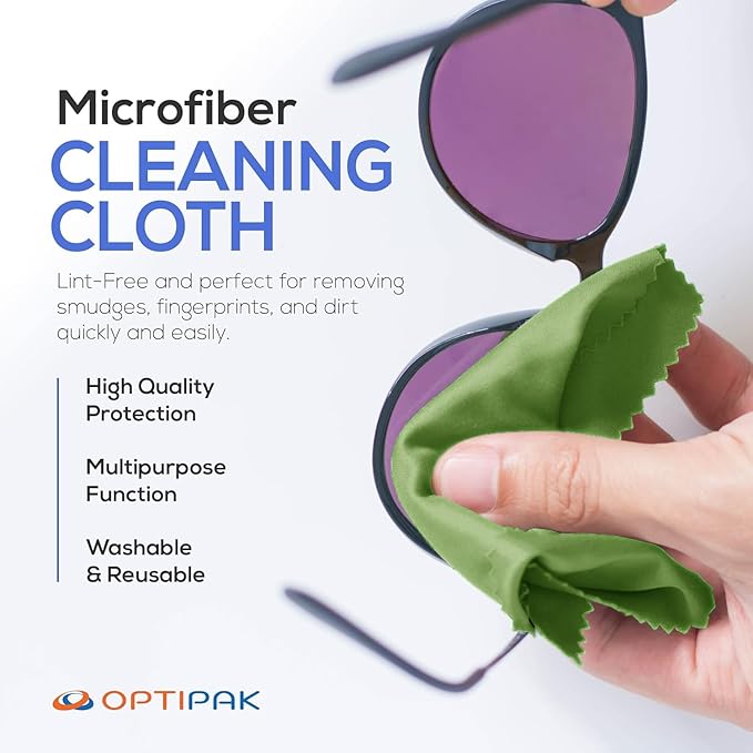 Sparkle Anti-Reflective Eco-Friendly Lens Cleaner & Repair Kit – (2) 1oz Glasses Cleaner Spray, (2) Microfiber Cloths & Keychain Screwdriver for Eyeglasses, Sunglasses, Lenses & Screens (5 Piece Set)