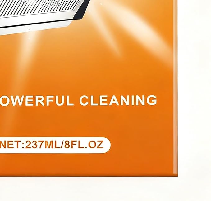 Kitchen Cleaner 8fl.oz, Heavy Duty Foam Degreaser with Spray Nozzle, Waterless Grease Remover for Oven, Stove, Counter, Cabinet, Glass, Sink, Wall