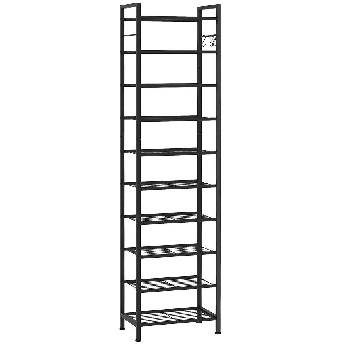 usikey 10 Tiers Narrow Shoe Rack 20-30 Pairs, Sturdy Metal - Image 1