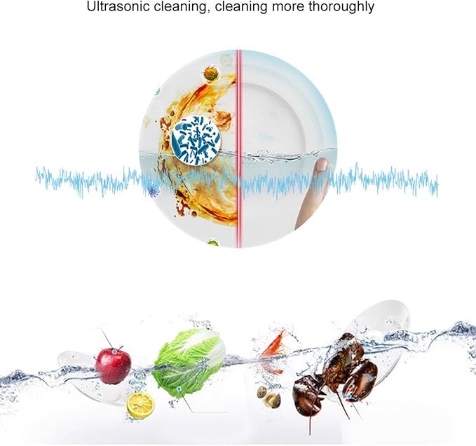 USB Mini Ultrasonic Dishwasher Portable Electric Dish Vegetable Fruit Cleaner Multifunctional Dish Washing Machine Cleaner for Household Kitchen Sink Use Travel RV (Green)