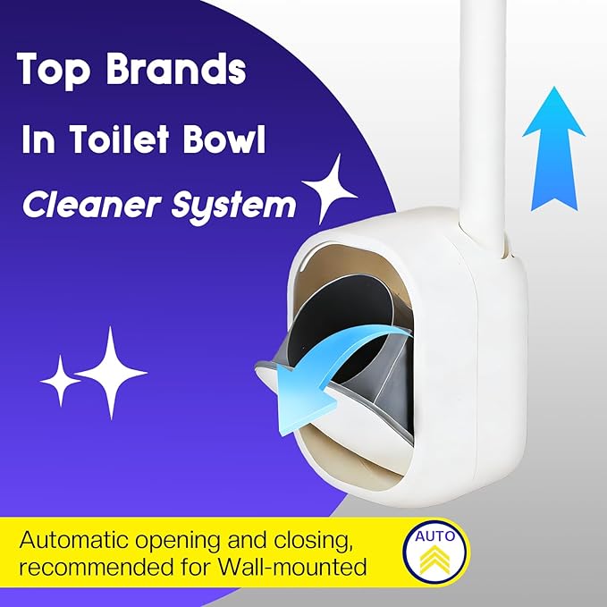 Disposable Toilet Brush Toilet Bowl Cleaner Wall Mounted Toliet Wand Kit with Holder Toilets Cleanings Stick Cleaning Supplies 42 Refills Pads for Cleaning and Hygienic Bathroom Maintenance