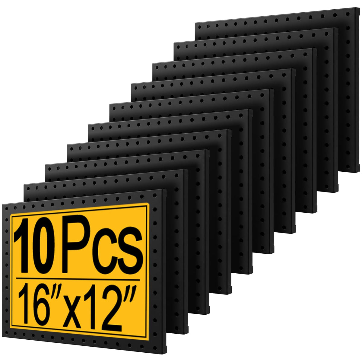 10 Pcs Metal Pegboard Panels, 16"x12" Heavy Duty Peg | Garage Storage - Image 1