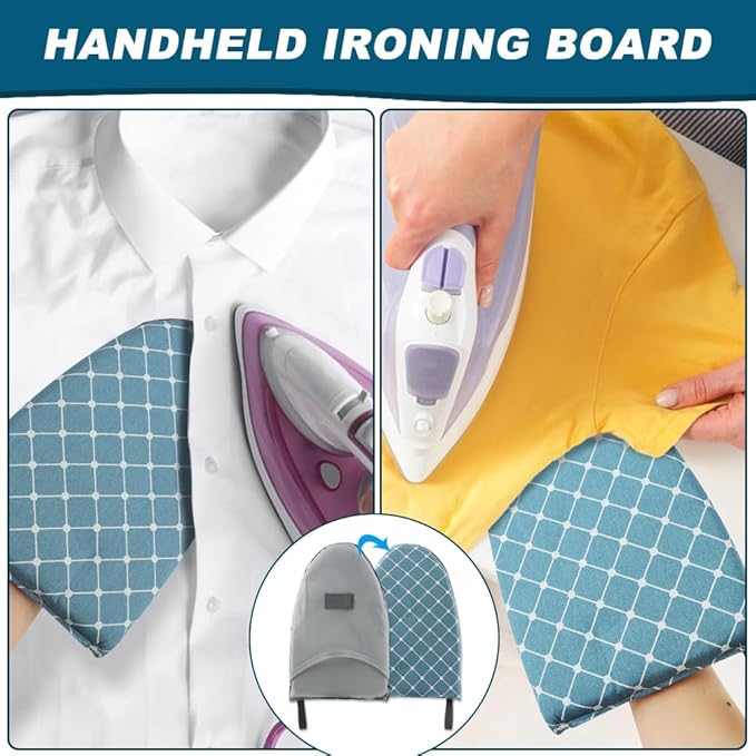 Steamer Hanger Stand with Adjustable Height, Portable Steamer Rack with Handheld Ironing Board＆Hair Remover for Steaming Clothes for Homes Clothing Stores & Hotels
