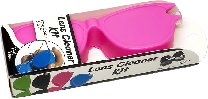 Calabria Kool Klean 4 Pack Eyeglass Lens Cleaner Kit Pink 15 ml Cleaning Spray, White Microfiber Cleaning Cloth Cleaning Kit