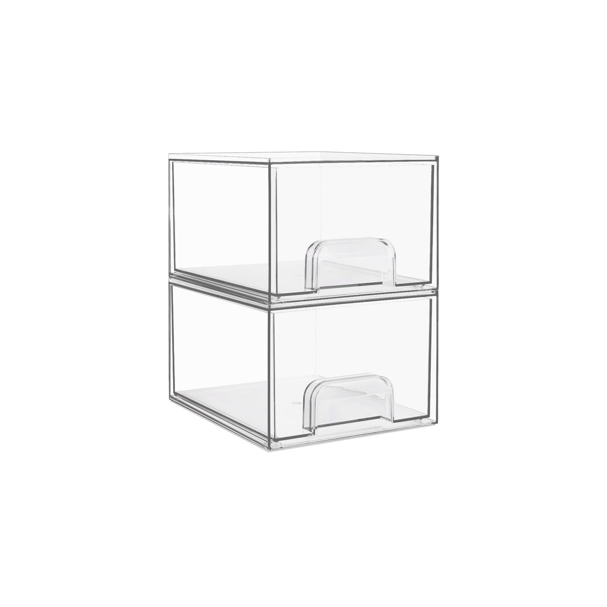 Vtopmart 2 Pack Small Clear Stackable Storage Drawers for Desk - Image 1